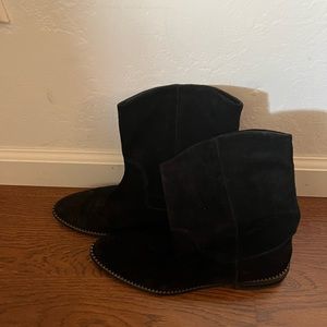 Black suede short western boots by Freda Salvador; never worn outside; sz 9